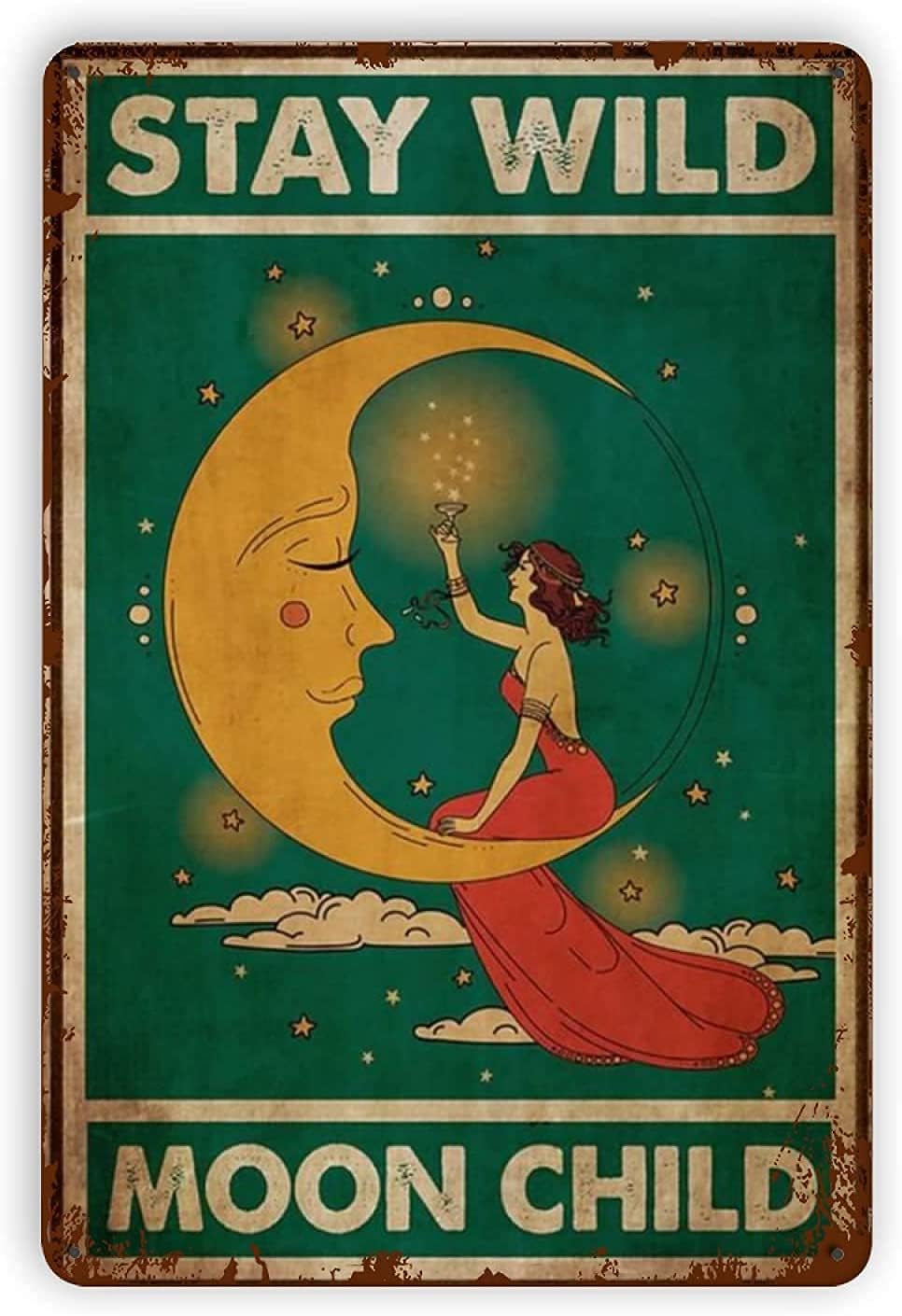 Home Bar And Restaurant - Металлическая табличка «Красивые женщины и Луна»