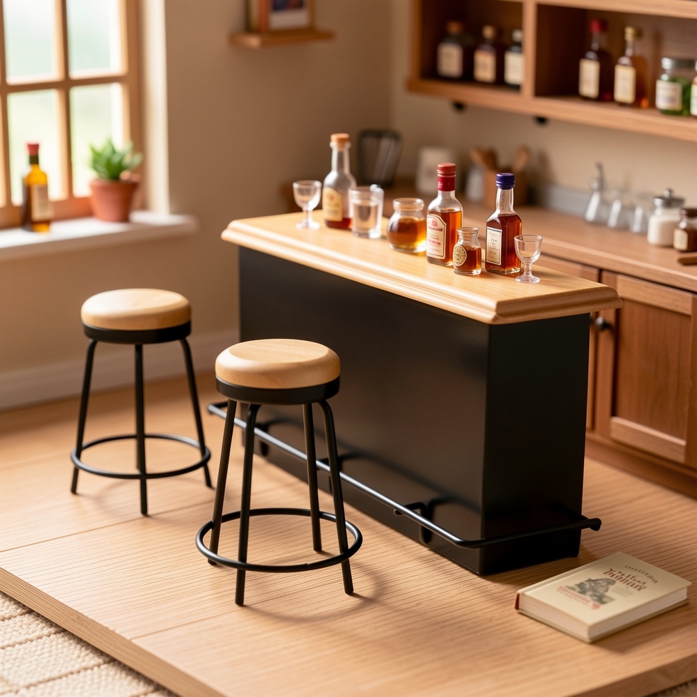 Home Bar Setup - 3 шт. Набор миниатюрного барного столика