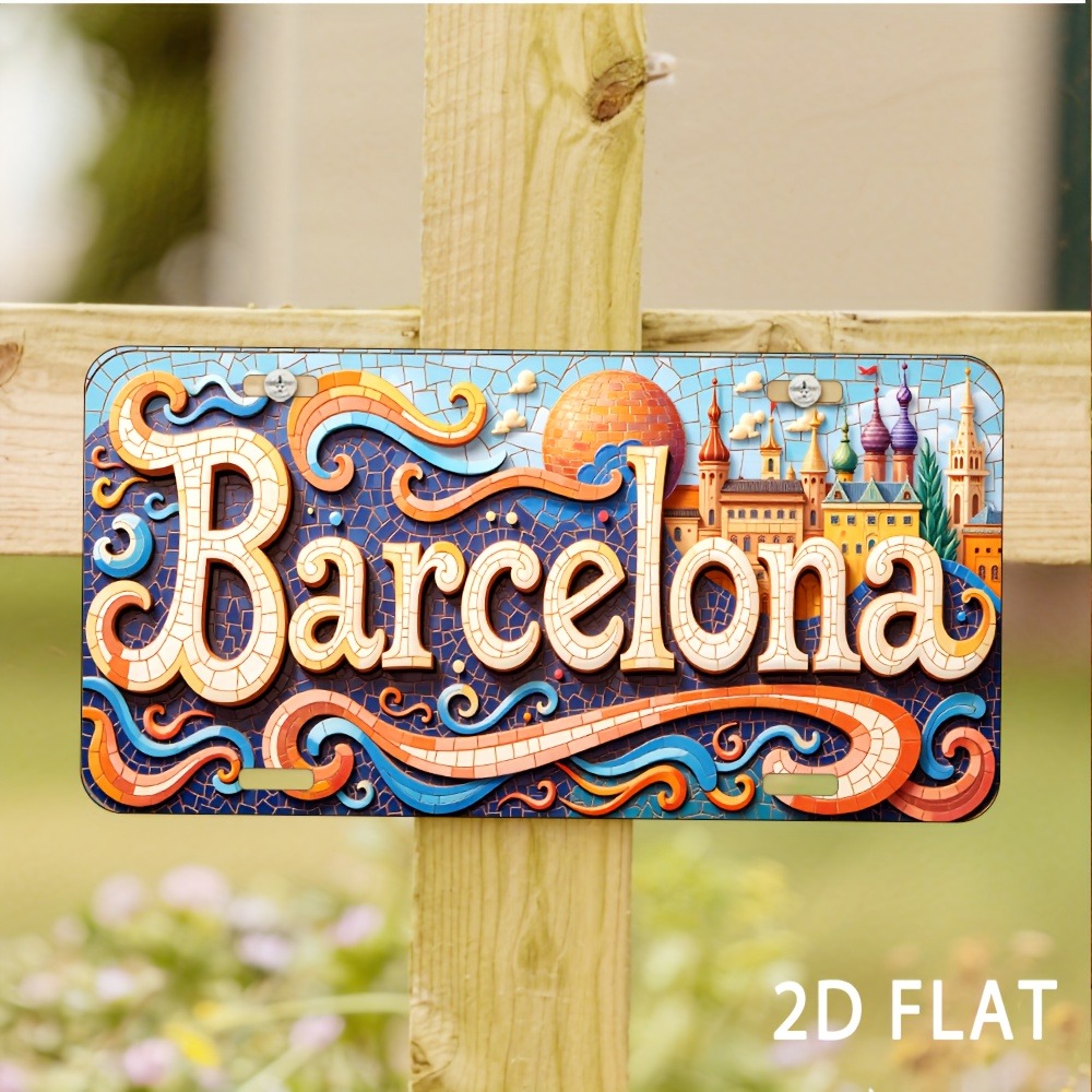 Home Barcelona - 2D плоская табличка с логотипом Барселоны