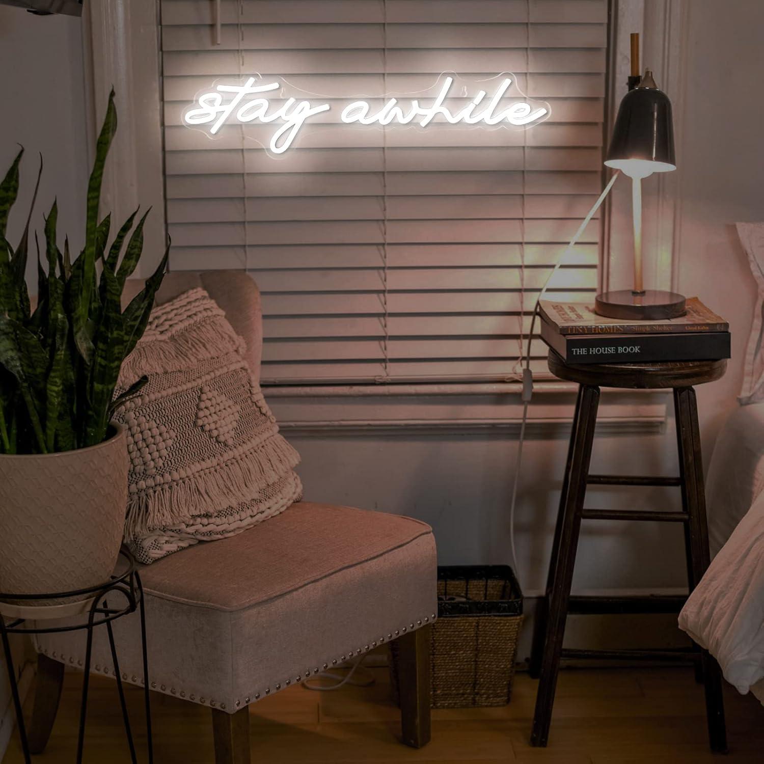 Неоновые вывески Stay Awhile с – обзор и цена Home Bar Signs